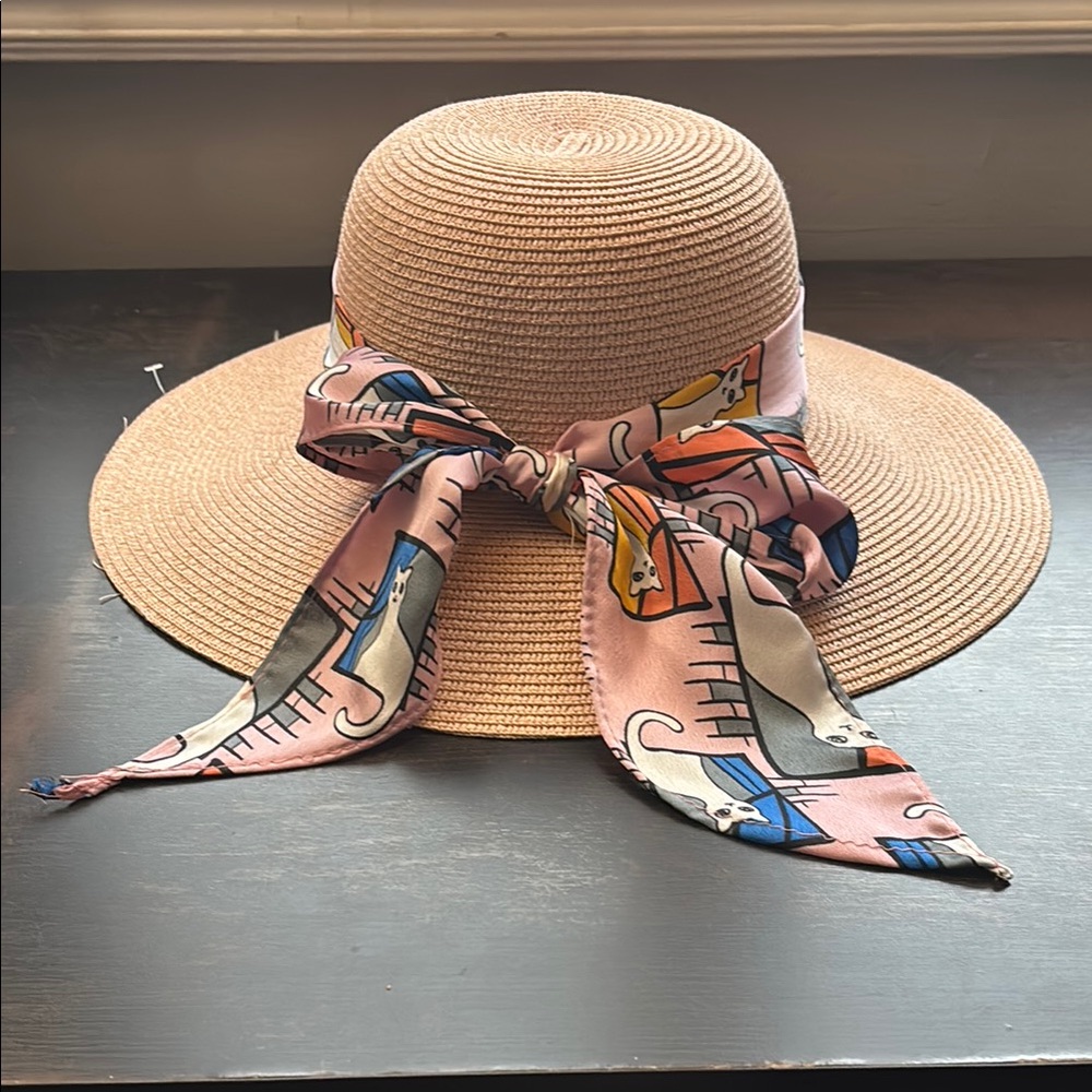 Stylish Straw Hat with Colorful Ribbon - Picture 2 of 8